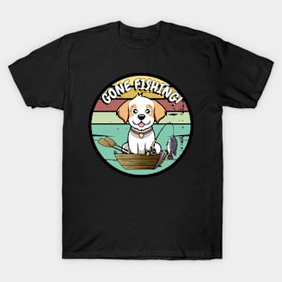 Funny Happy Dog has gone fishing T-Shirt